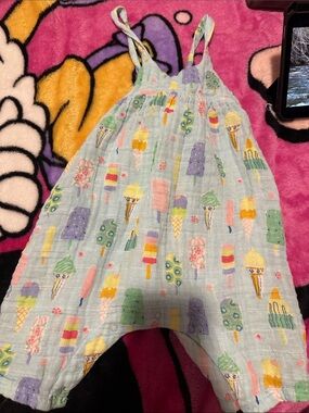 Angel Dear Light Blue Ice Cream Print One-Piece